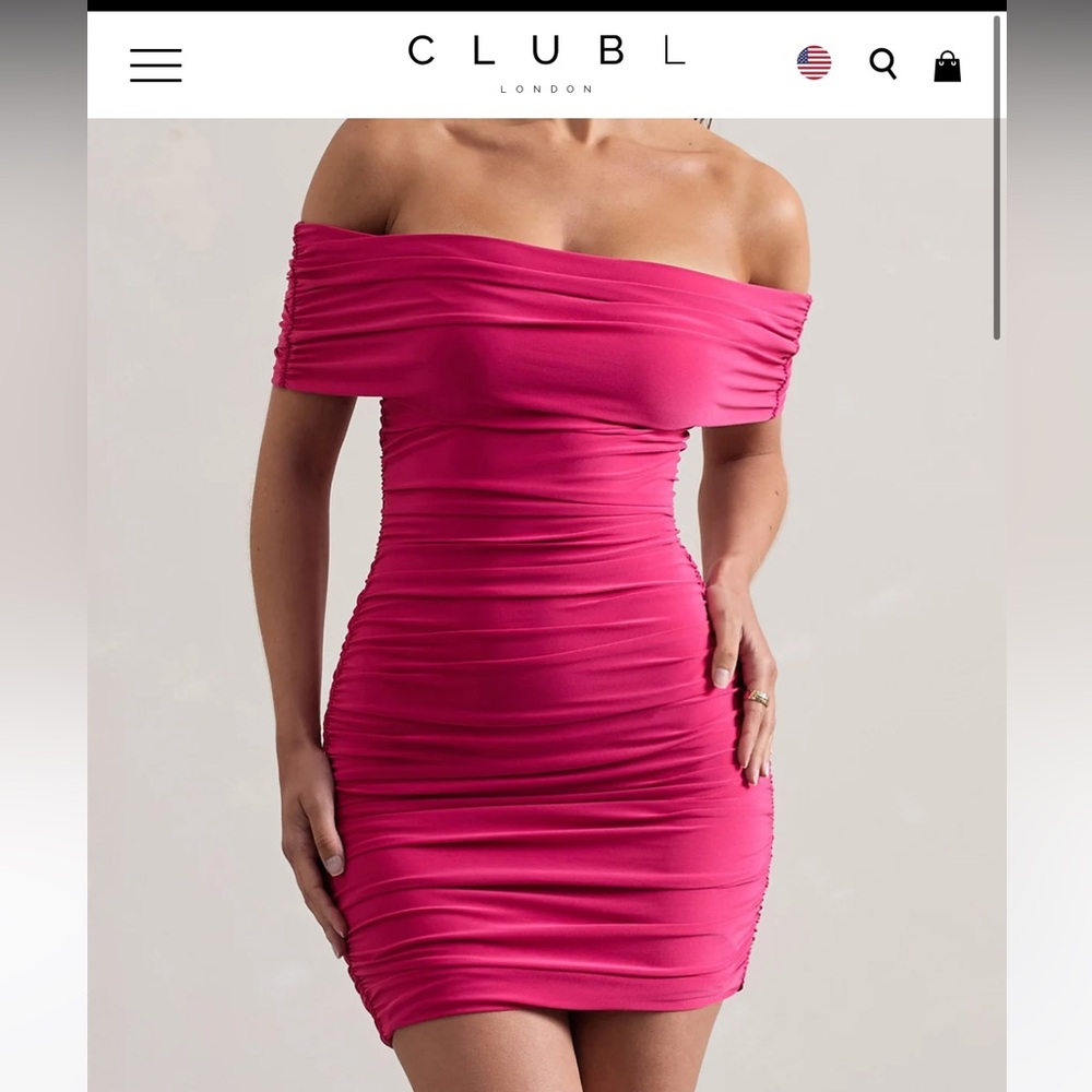 Club London Women's Pink Ruched Dress